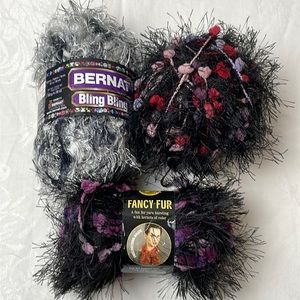 Fancy Fur Yarns/Lot of 3